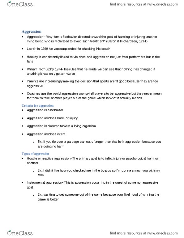 KINE 3000 Lecture Notes - Lecture 1: Social Learning Theory, Fairplay, Prosocial Behavior thumbnail