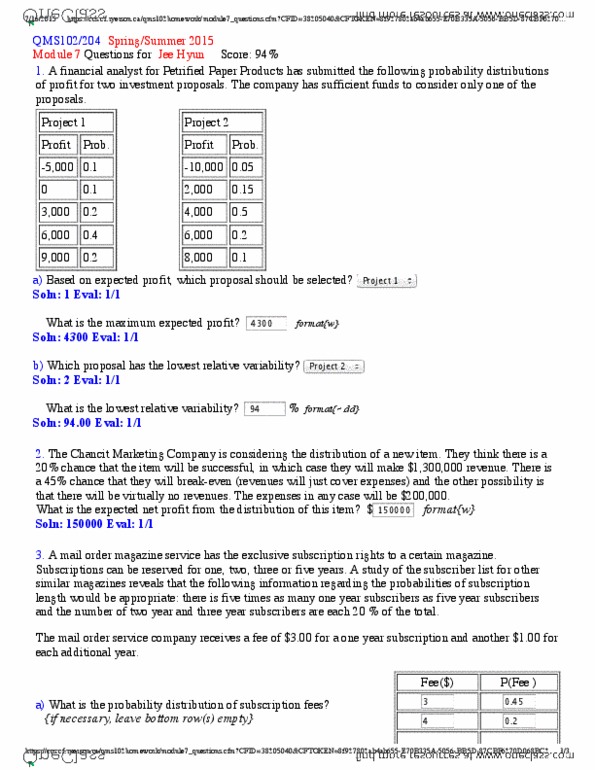 QMS 102 Lecture Notes - Lecture 6: Financial Analyst, Retread, Radial Tire thumbnail