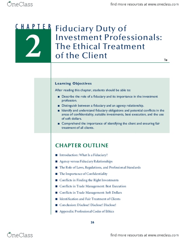 ADMS 4502 Chapter Notes - Chapter 2: Fiduciary, Financial Adviser, Chartered Financial Analyst thumbnail