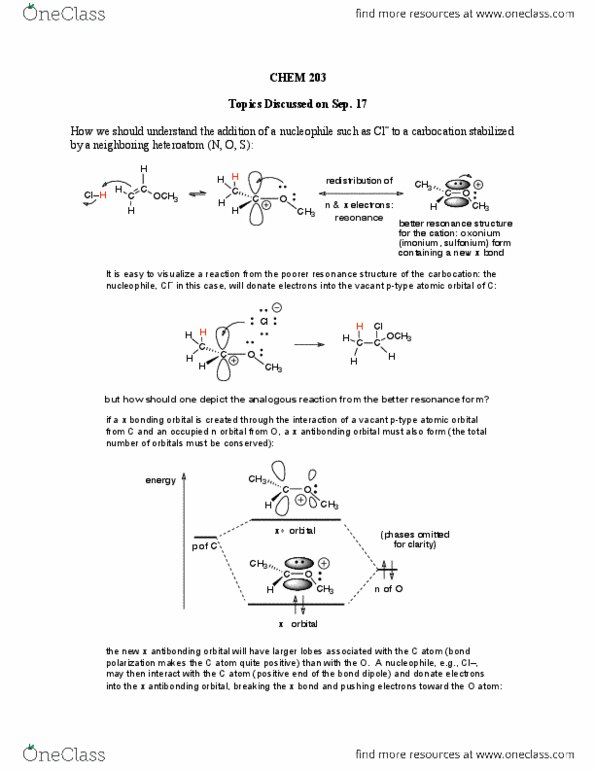 CHEM 205 Lecture Notes - Lecture 7: Atomic Orbital, Heteroatom, Antibonding Molecular Orbital thumbnail