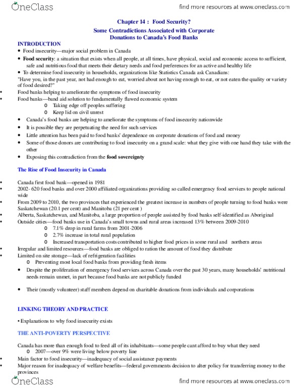 SOC 808 Chapter Notes - Chapter 14: Soybean, Bioprospecting, Silt thumbnail