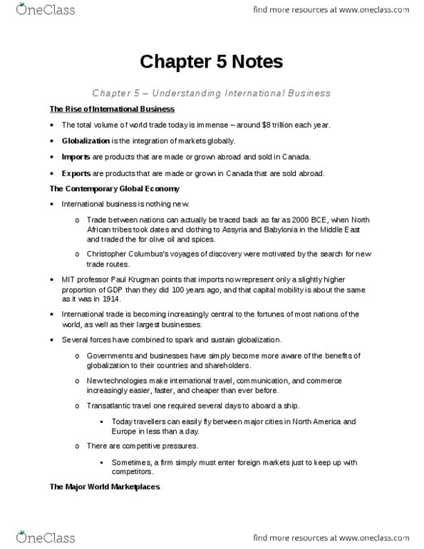 MGTA01H3 Chapter Notes - Chapter 5: Currency Crisis, International Business, Absolute Advantage thumbnail