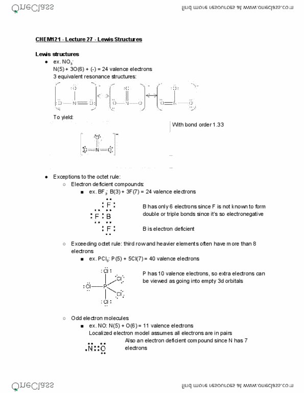 CHEM 121 Lecture 27: Lewis Structures thumbnail