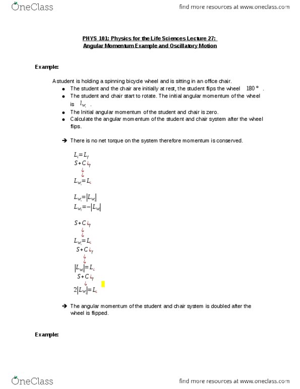 PHYS 101 Lecture Notes - Lecture 27: Angular Velocity, Bicycle Wheel thumbnail