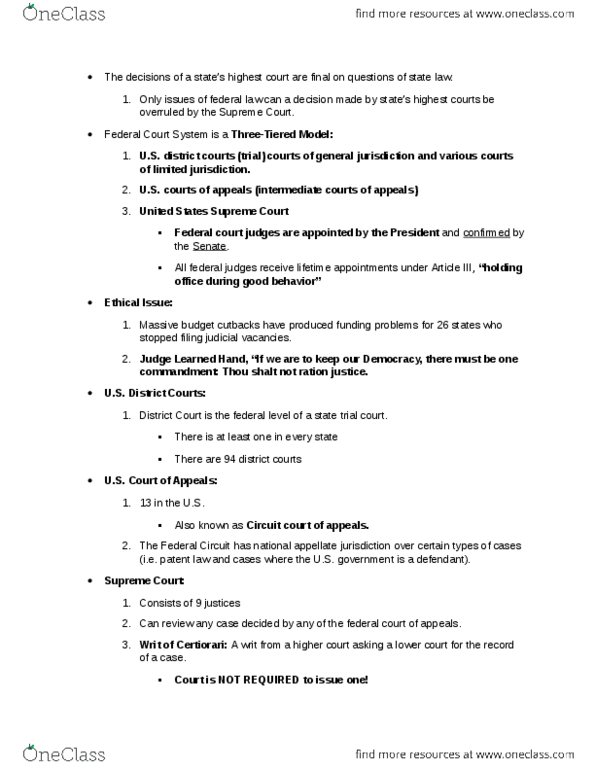 IST 432 Chapter Notes - Chapter 3: Appellate Jurisdiction, United States Court Of Appeals For The Federal Circuit, Appellate Court thumbnail