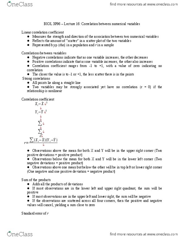 BIOL 3P96 Lecture Notes - Lecture 16: Test Statistic, Multivariate Normal Distribution, Standard Error thumbnail
