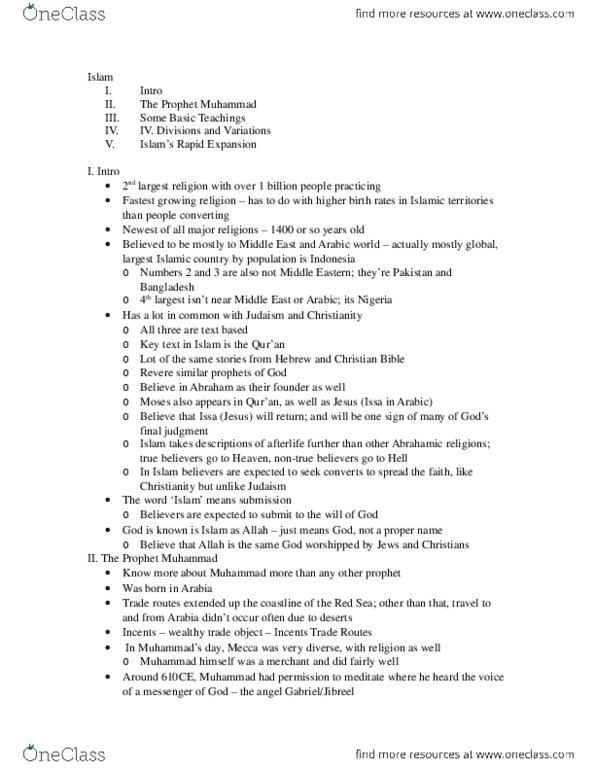 HIST 100 Lecture Notes - Lecture 10: Hajj thumbnail