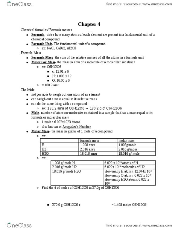 CHEM 100 Chapter 4-6: Notes thumbnail