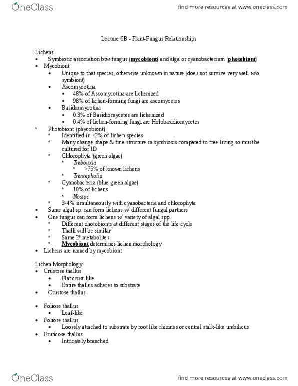 BIOL 2P96 Lecture Notes - Lecture 6: Trichomonas, Marchantiophyta, Lateral Root thumbnail