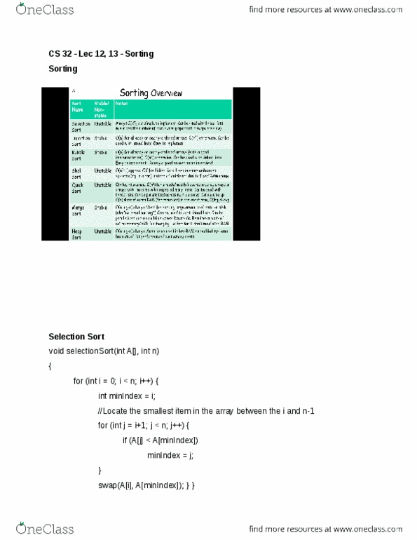 COM SCI 32 Lecture Notes - Lecture 12: Merge Sort, Quicksort, Merge Algorithm thumbnail