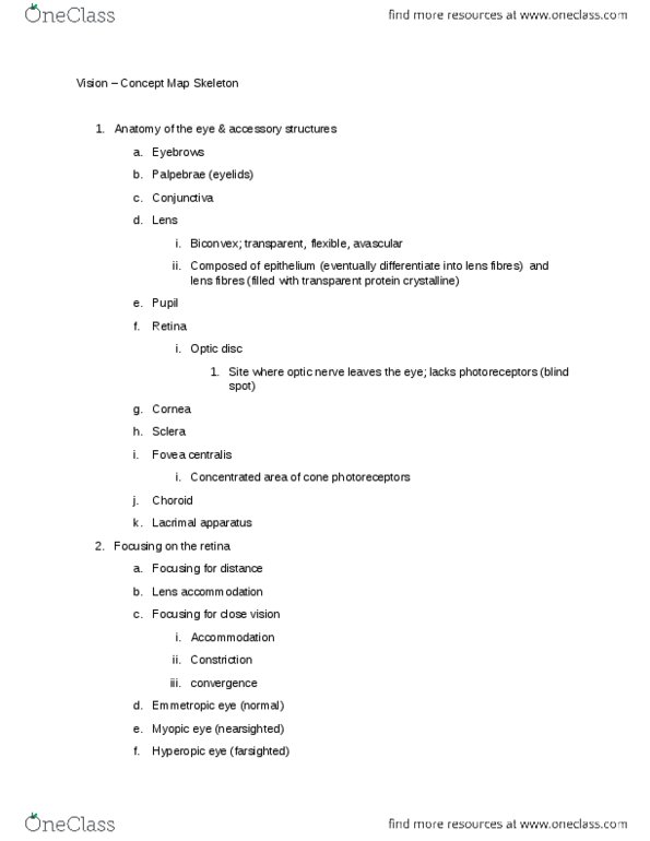 ANP 1106 Lecture Notes - Lecture 17: Ion, Rhodopsin, Phosphodiesterase thumbnail