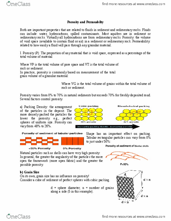 ERSC 2P16 Lecture Notes - Lecture 8: Granular Material, Packing Density thumbnail