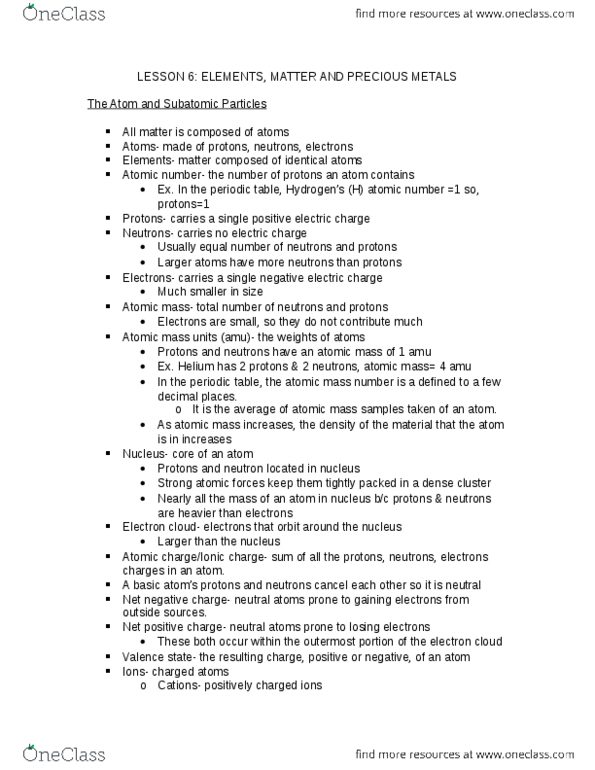 EOSC 118 Lecture Notes - Lecture 6: Mass Number, Alkali Metal, Atomic Orbital thumbnail