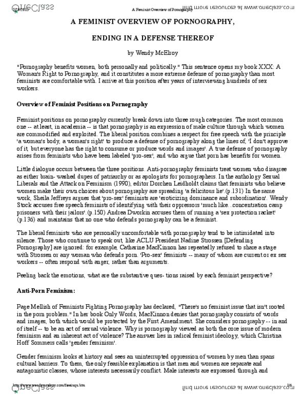 SOC 2070 Lecture 17: A Feminist Overview of Pornography thumbnail