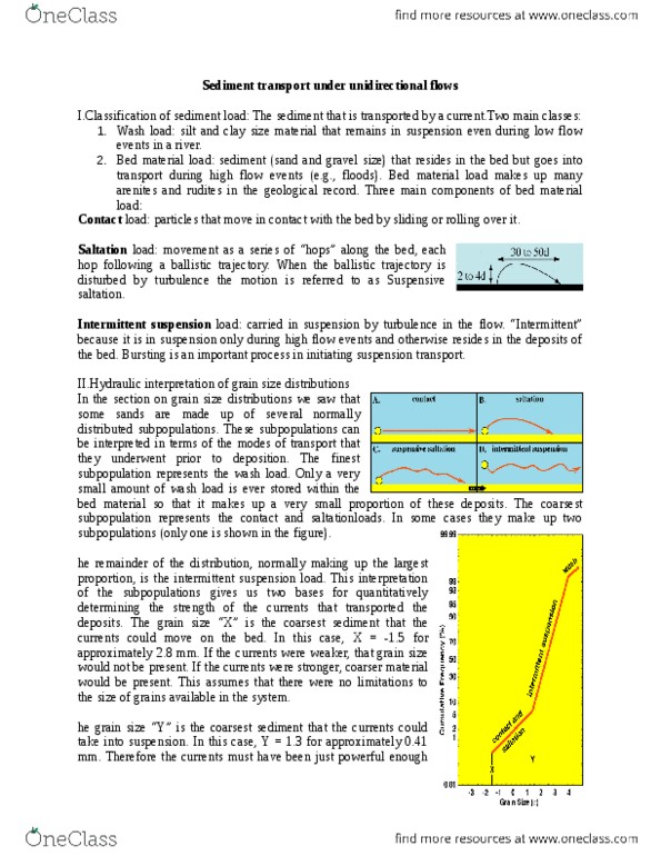ERSC 2P16 Lecture Notes - Lecture 18: Sediment Transport, Wash Load, Silt thumbnail