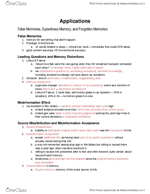 PSYC 221 Lecture Notes - Lecture 13: Yield Sign, Processing Fluency, Interference Theory thumbnail