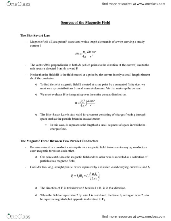 ECE106 Chapter 30: Souces of the Magnetic Field thumbnail