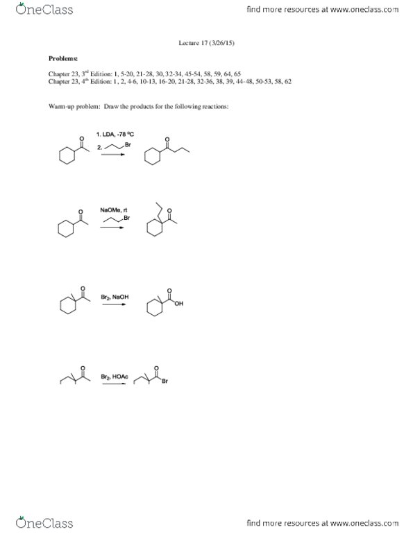 CHEM 372 Lecture Notes - Lecture 17: Malonic Ester Synthesis, Diethyl Malonate, Enol thumbnail