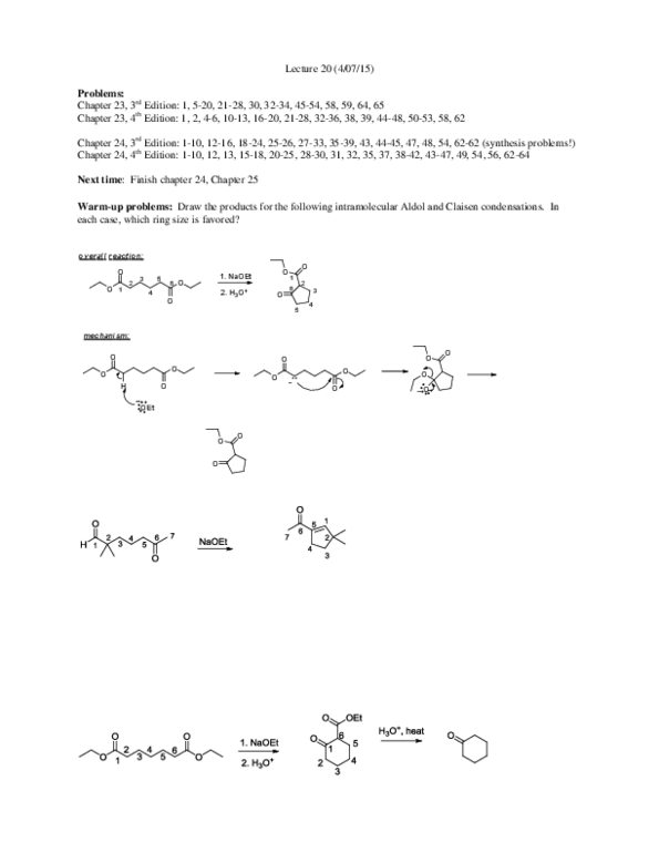 CHEM 372 Lecture Notes - Lecture 20: Nucleophilic Conjugate Addition, Michael Reaction, Claisen Condensation thumbnail