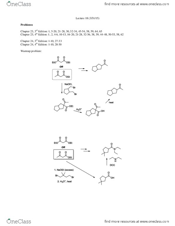 CHEM 372 Lecture Notes - Lecture 18: Aldol Reaction, Enol, Racemic Mixture thumbnail