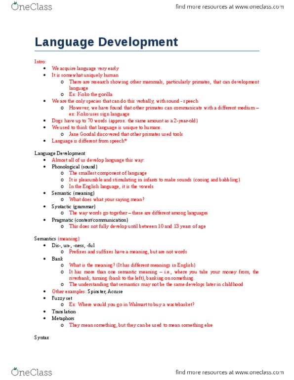 PSY312H5 Lecture 6: Language Development thumbnail