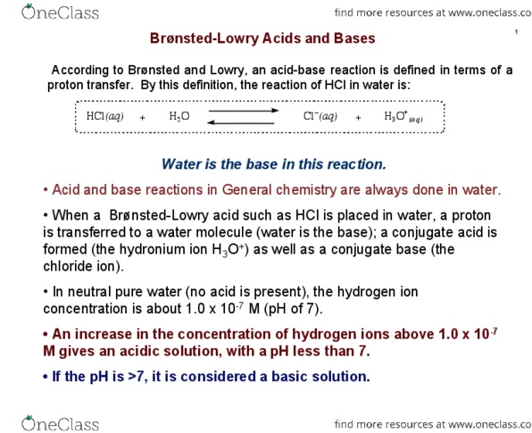 PHYSIC 211 Lecture Notes - Lecture 19: Diethyl Ether, Conjugate Acid, Equilibrium Constant thumbnail