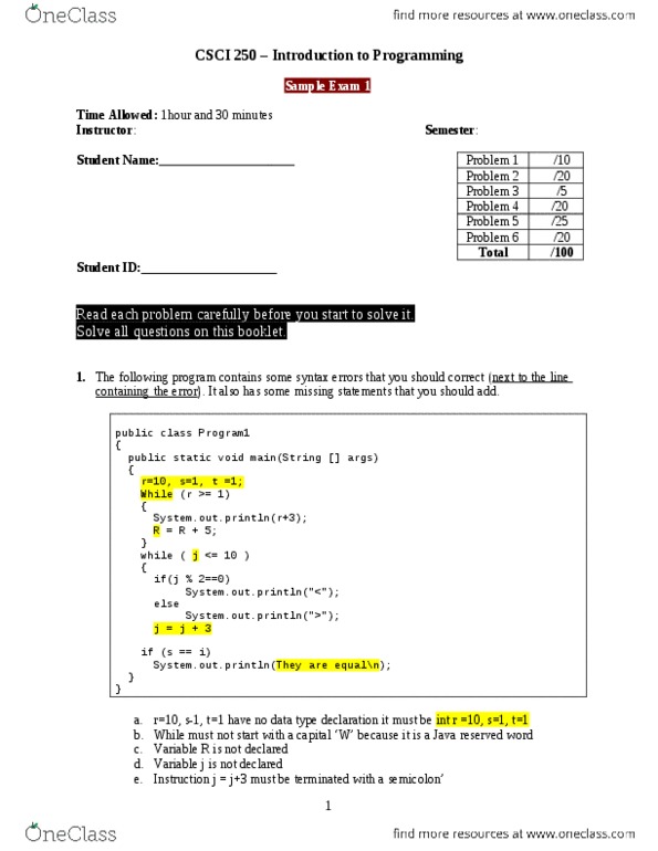 COMP 1000 Study Guide Fall 2012, Midterm Semicolon, Reserved Word