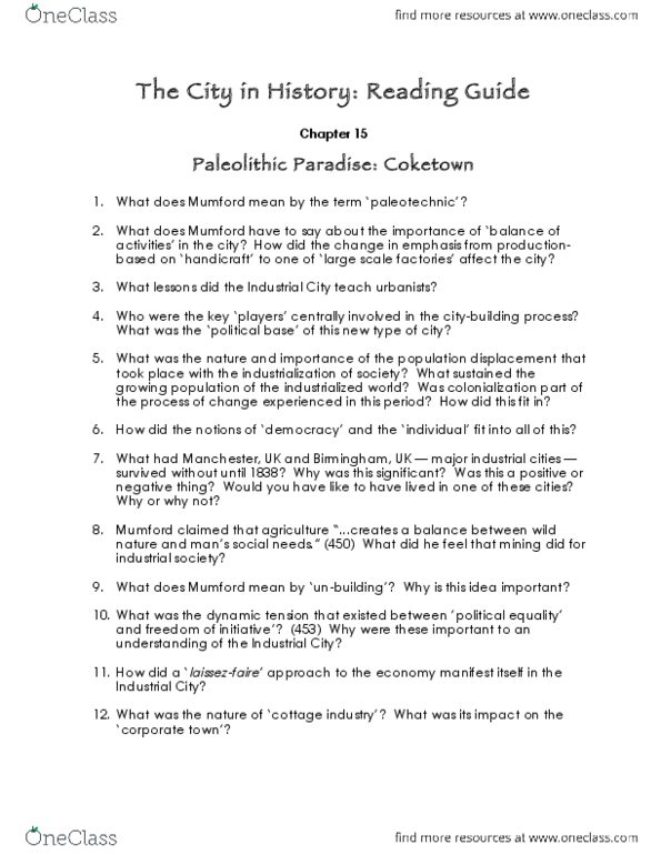 SOSC 2730 Lecture Notes - Lecture 10: Pauperism, Harcourt (Publisher), Lewis Mumford thumbnail