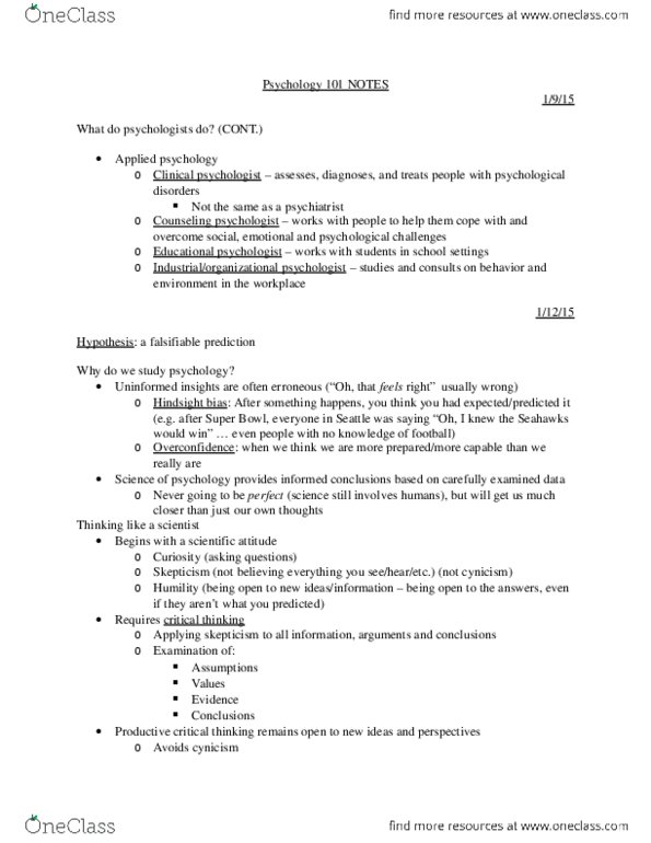 PSYCH 101 Lecture Notes - Lecture 6: Hindbrain, Myelencephalon, Endorphins thumbnail