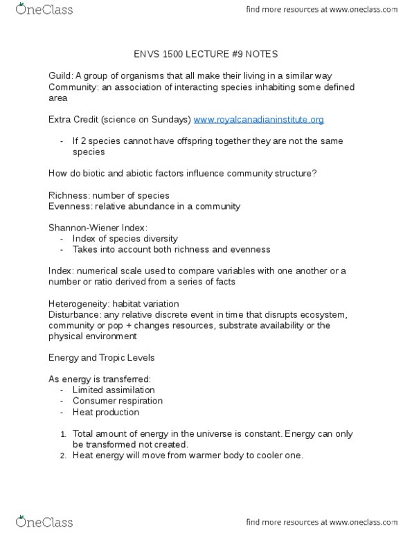 ENVS 1500 Lecture Notes - Lecture 9: Keystone Species, Discrete Event Simulation thumbnail