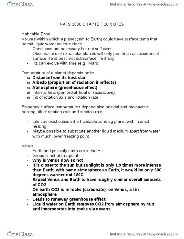 NATS 1880 Lecture Notes - Lecture 16: Solar Wind, Runaway Greenhouse Effect, Precautionary Principle thumbnail