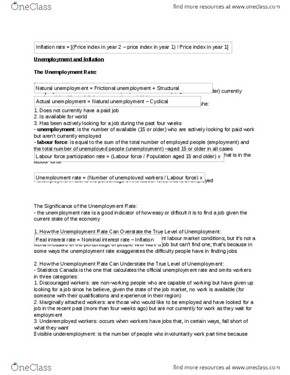 MGEA05H3 Chapter Notes - Chapter 8: Nominal Interest Rate, Unemployment, Real Interest Rate thumbnail