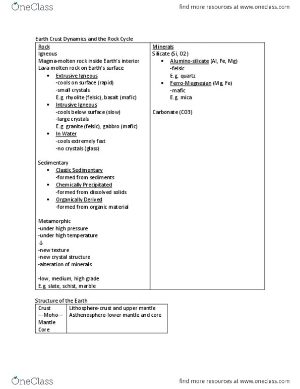GEOG 111 Study Guide Summer 2015, Final Aluminosilicate, Gabbro