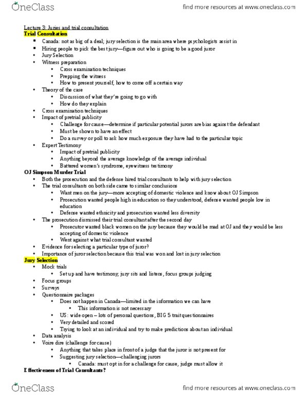 PSY344H5 Lecture Notes - Lecture 3: World Trade Center Site Memorial Competition, Cross-Examination, Judicial Notice thumbnail