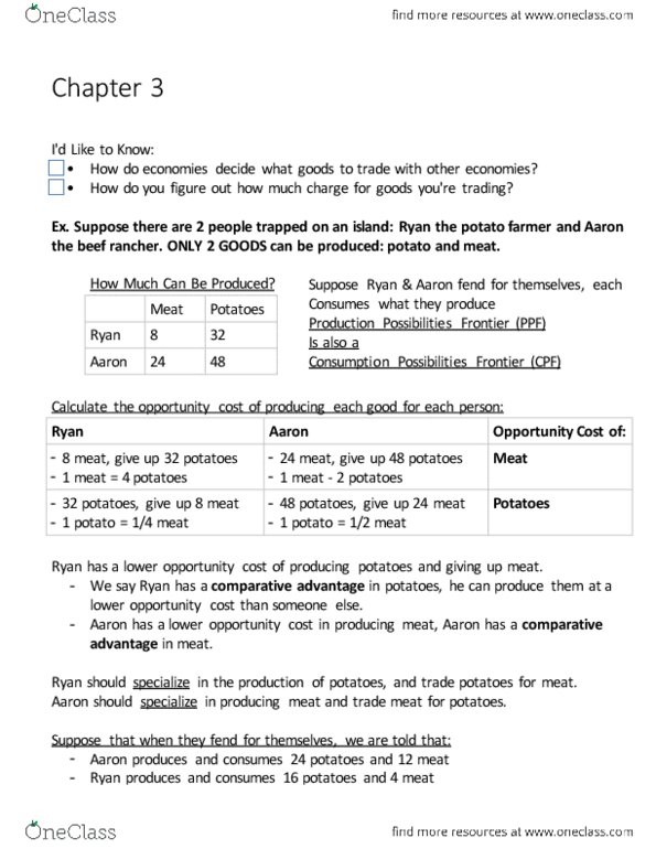 ECON 1B03 Lecture Notes - Lecture 3: Absolute Advantage, Comparative Advantage, Opportunity Cost thumbnail