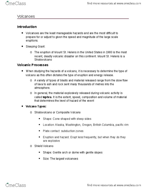 GG231 Lecture Notes - Lecture 3: Mount St. Helens, Pyroclastic Flow, Basalt thumbnail