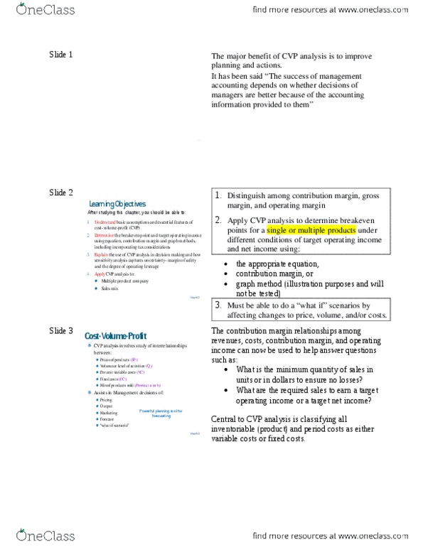 MGAB03H3 Lecture Notes - Lecture 3: Gross Margin, Contribution Margin, Net Income thumbnail