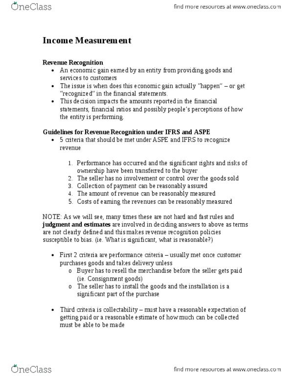 ACTG 2010 Lecture Notes - Lecture 4: Financial Statement, The Seller, Income Statement thumbnail