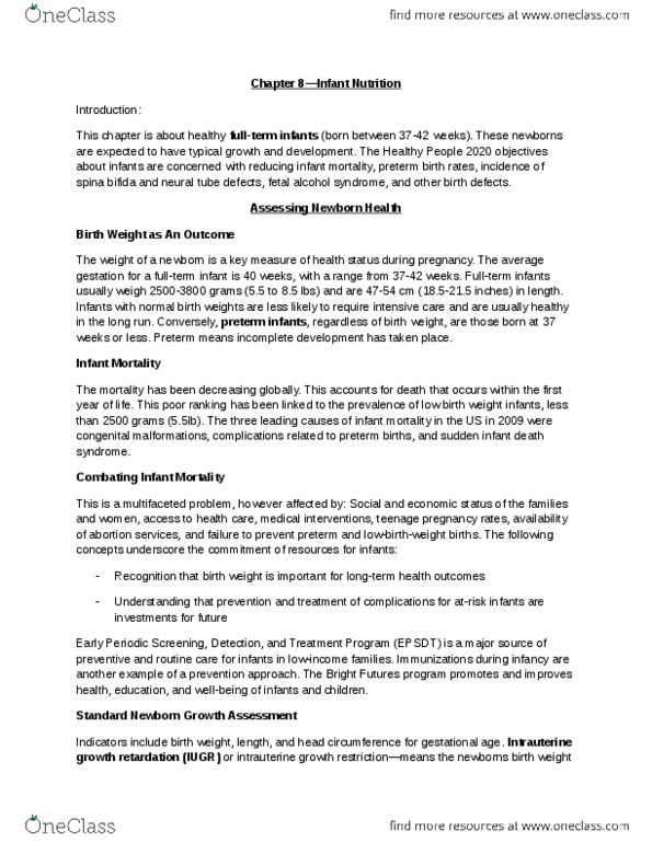 NUTR 2050 Chapter Notes - Chapter 8: Abdominal Pain, Extracellular Fluid, Macrobiotic Diet thumbnail