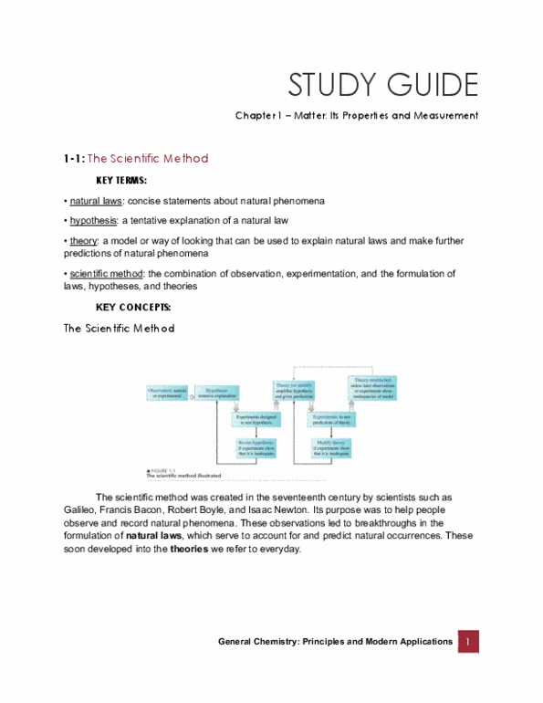 CHEM103 Chapter Notes - Chapter 1: General Chemistry, Scientific Method, Significant Figures thumbnail