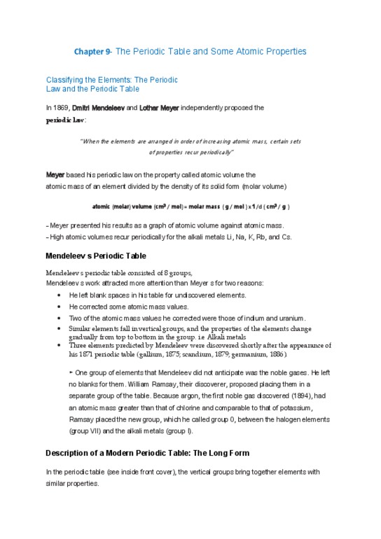 CHEM103 Chapter Notes - Chapter 9: Atomic Number, Iodine, Isoelectronicity thumbnail