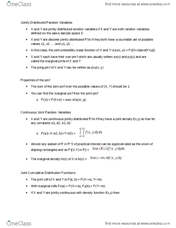 STATS 425 Lecture Notes - Lecture 5: Probability Mass Function, Countable Set, Joule thumbnail