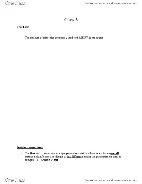 PSYC 3000 Lecture Notes - Lecture 17: Family-Wise Error Rate, Type I And Type Ii Errors, Null Hypothesis thumbnail