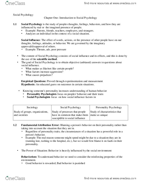 PSYC 552 Chapter Notes - Chapter 1: Construals, Peer Pressure, Behaviorism thumbnail