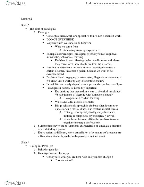 PSYB32H3 Lecture Notes - Lecture 2: Behaviorism, Olanzapine, Neurotransmission thumbnail