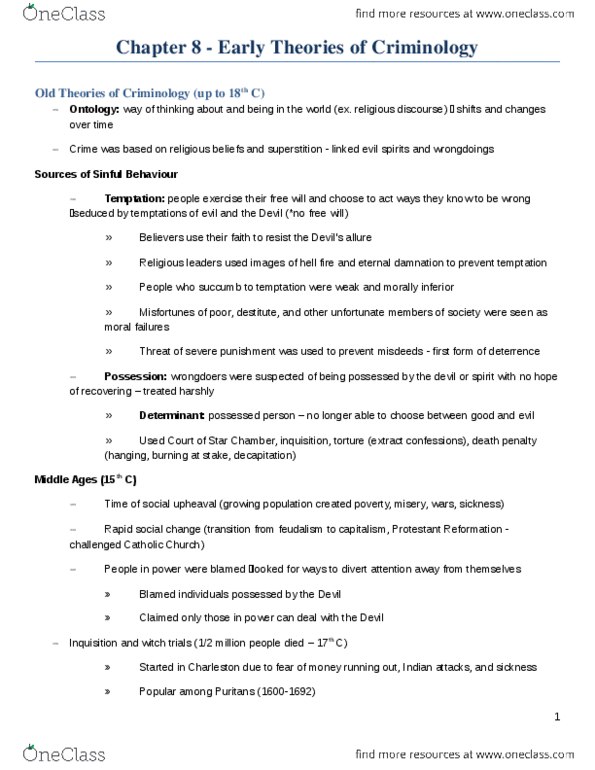 SOC225 Chapter Notes - Chapter 8: Puritans, Determinant, Intellectual Disability thumbnail