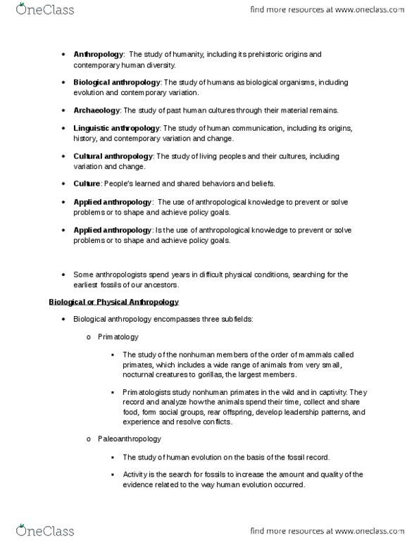 ANT102H5 Chapter 1: Anthro 102 notes thumbnail