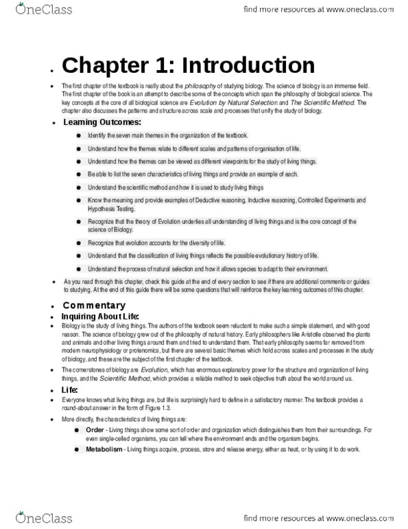 BIOL 1020H Lecture 1: Biodiversity Chapter 1 thumbnail
