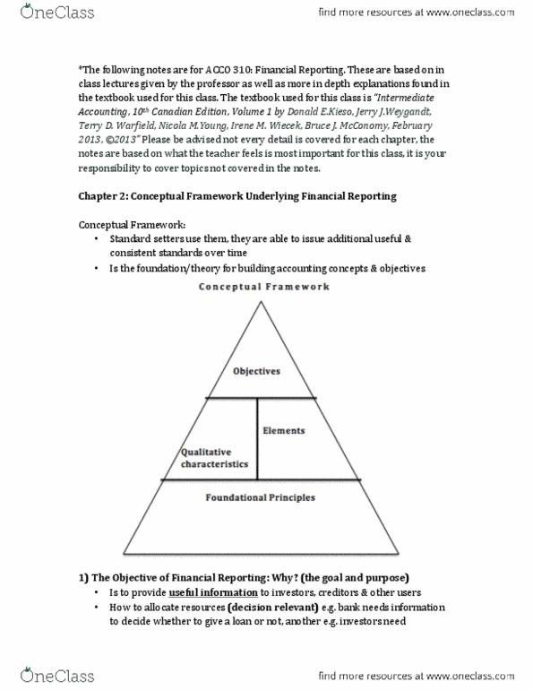 ACCO 310 Lecture 2: Chapter 2- Conceptual Framework Underlying Financial Reporting thumbnail