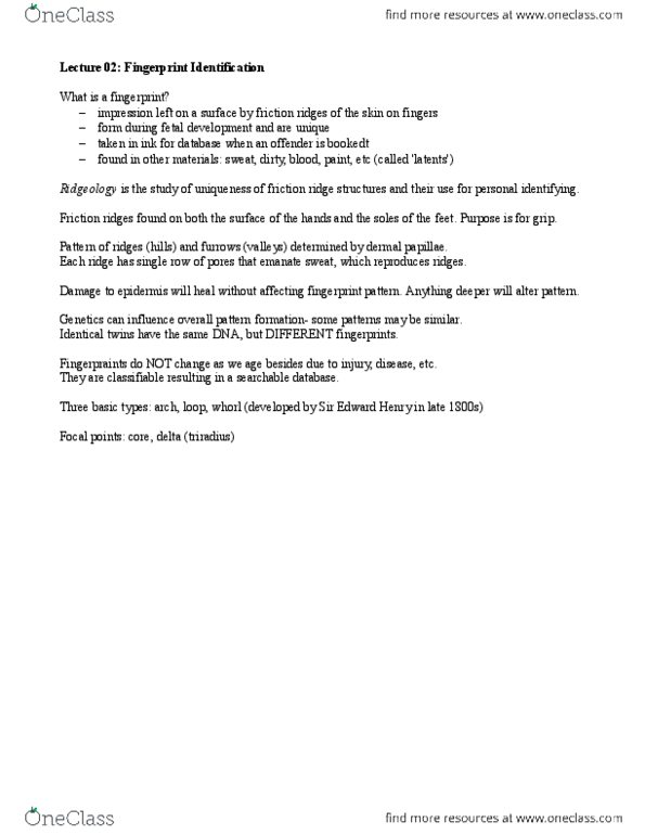 FSC239Y5 Lecture Notes - Lecture 2: Dermis, Pattern Formation thumbnail